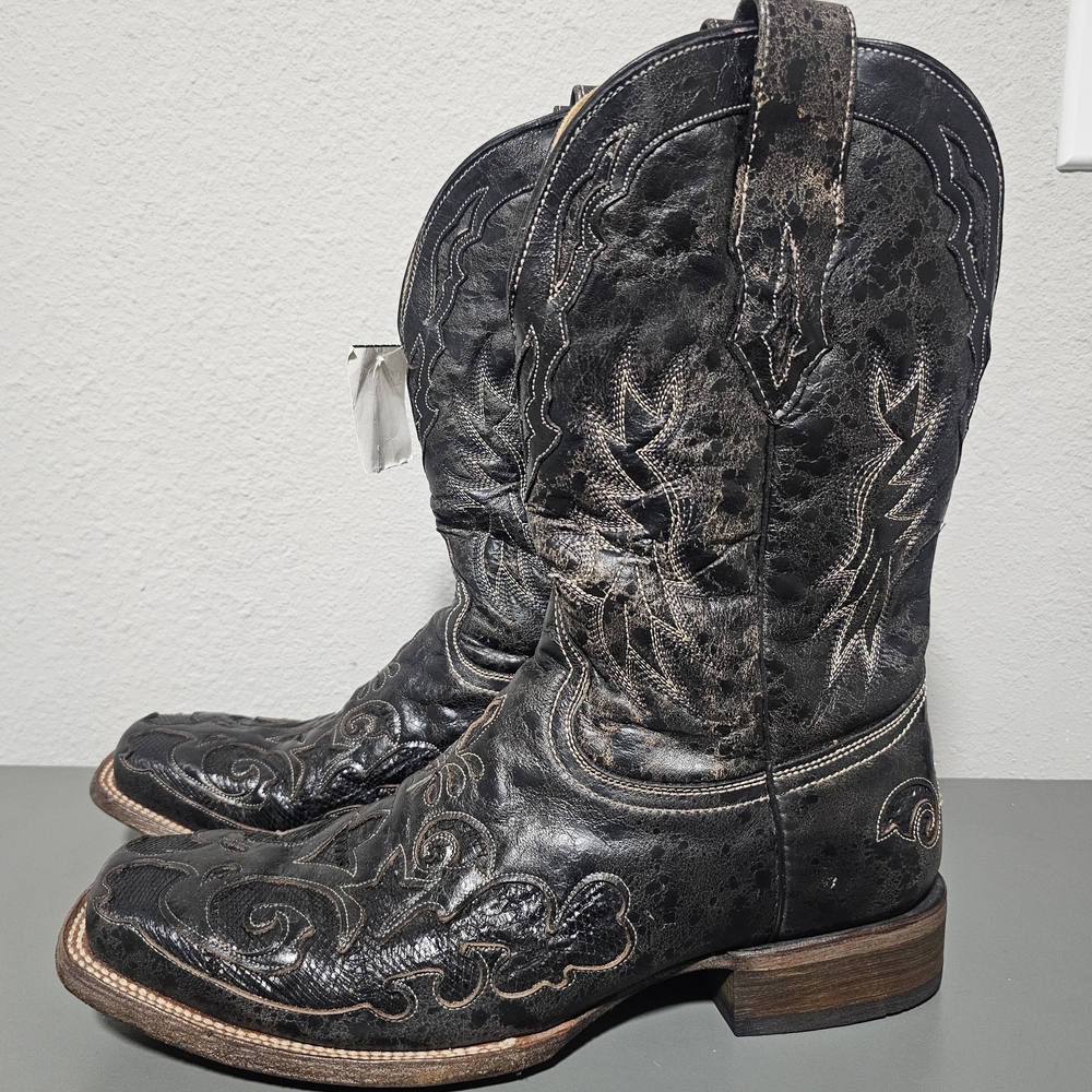 Corral Distressed Black Western Boots - Picture 4 of 8